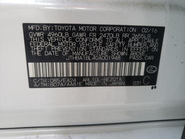 2016 LEXUS GS 200T BA JTHBA1BL4GA001948