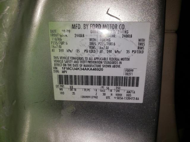 2010 FORD ESCAPE HYB 1FMCU4K34AKA46920