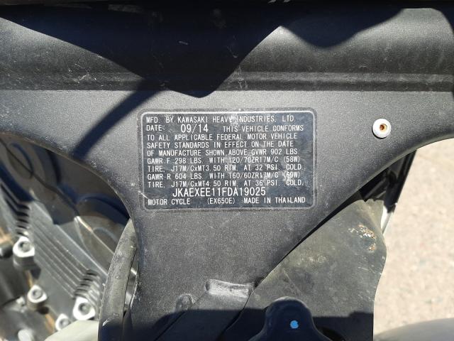 2015 KAWASAKI EX650 E JKAEXEE11FDA19025