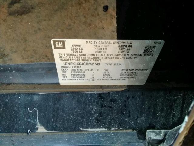 2016 CHEVROLET SUBURBAN 1GNSKJKC4GR252749