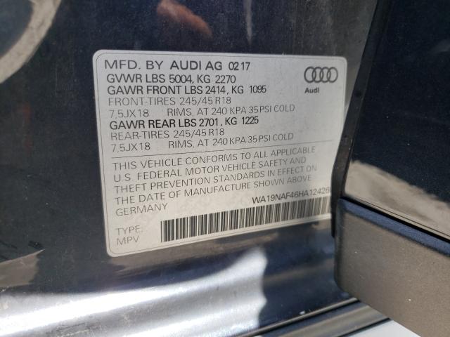 2017 AUDI A4 WA19NAF46HA124265