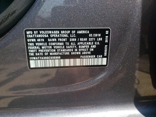 2016 VOLKSWAGEN PASSAT 1VWAT7A30GC035866