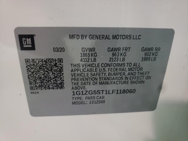 2020 CHEVROLET MALIBU RS 1G1ZG5ST1LF118060