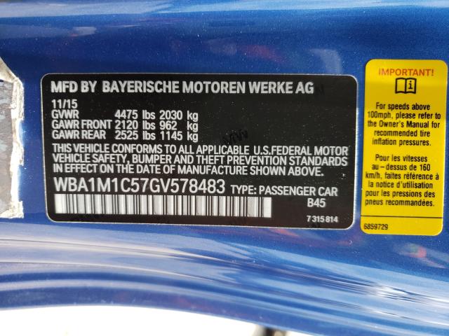 2016 BMW M235I WBA1M1C57GV578483