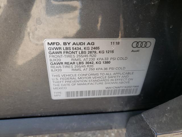 2019 AUDI Q5 PRESTIG WA1CNAFY1K2027968