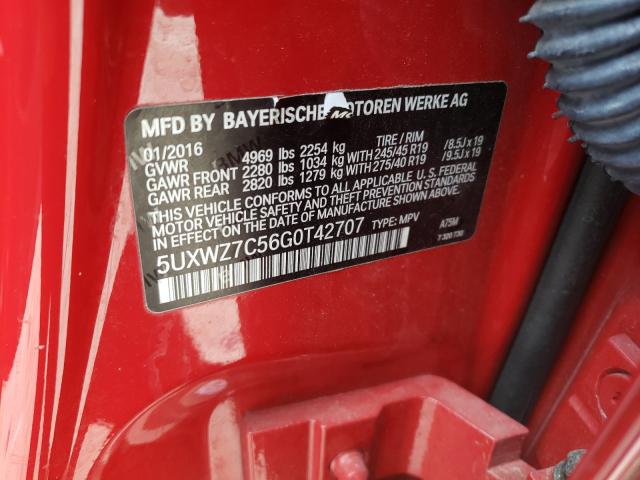 2016 BMW X3 SDRIVE2 5UXWZ7C56G0T42707