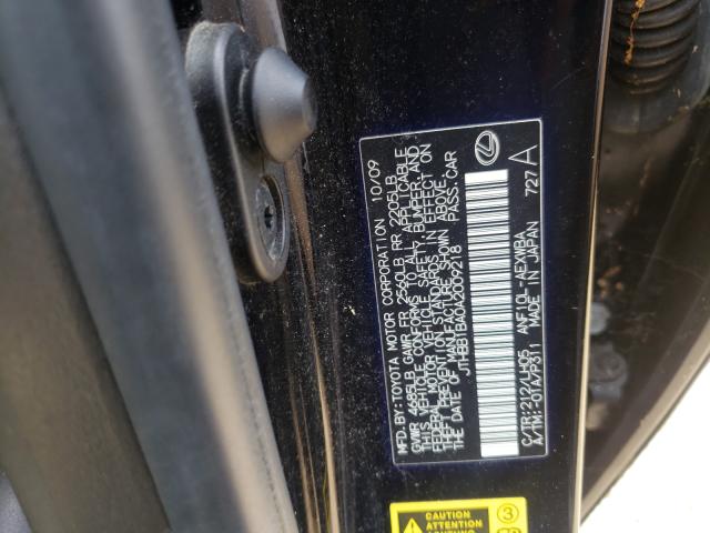 2010 LEXUS HS 250H JTHBB1BA0A2009218