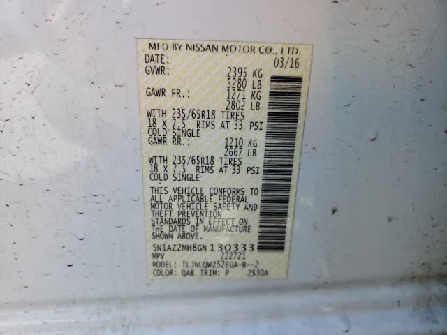 2016 NISSAN MURANO 5N1AZ2MH8GN130333