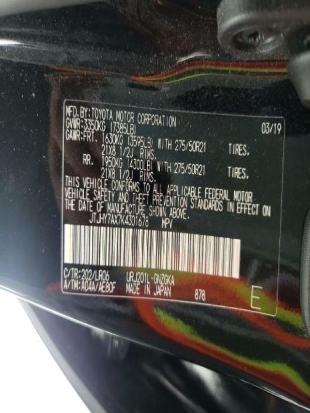 2019 LEXUS LX 570 JTJHY7AX7K4301678