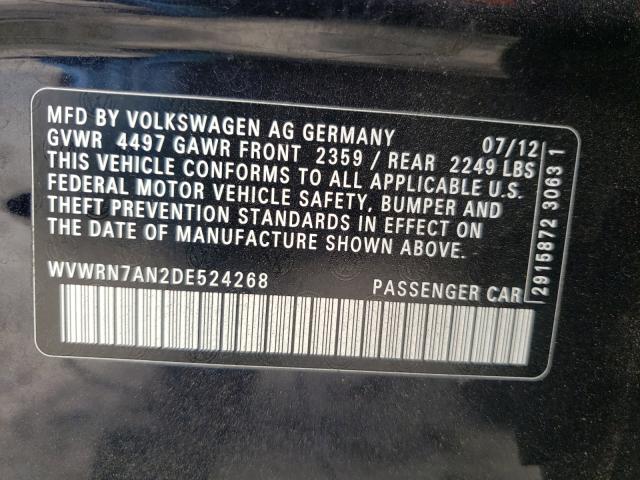 2013 VOLKSWAGEN CC LUXURY WVWRN7AN2DE524268