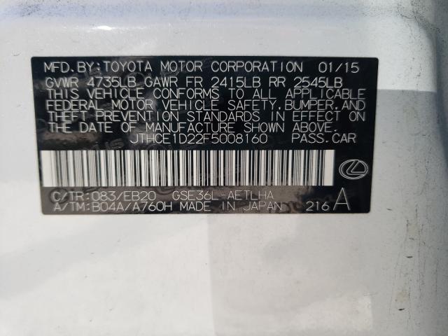 2015 LEXUS IS 350 JTHCE1D22F5008160