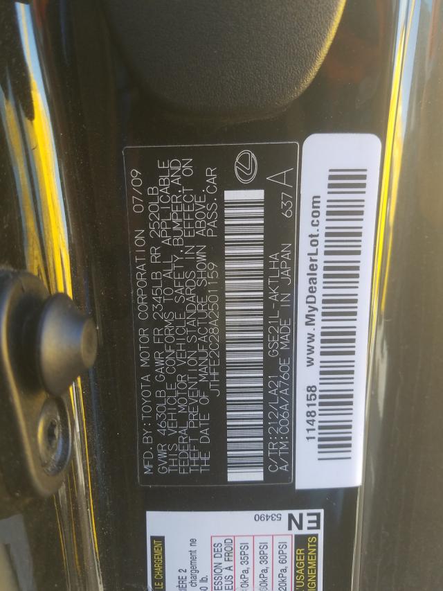 2010 LEXUS IS 350 JTHFE2C28A2501159