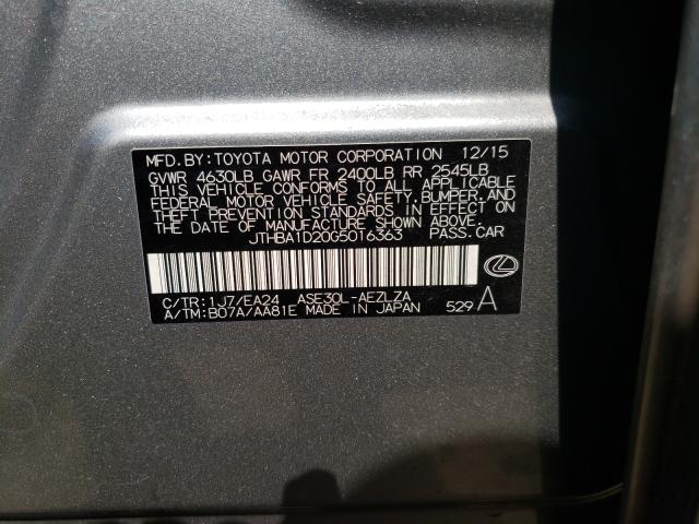 2016 LEXUS IS 200T JTHBA1D20G5016363