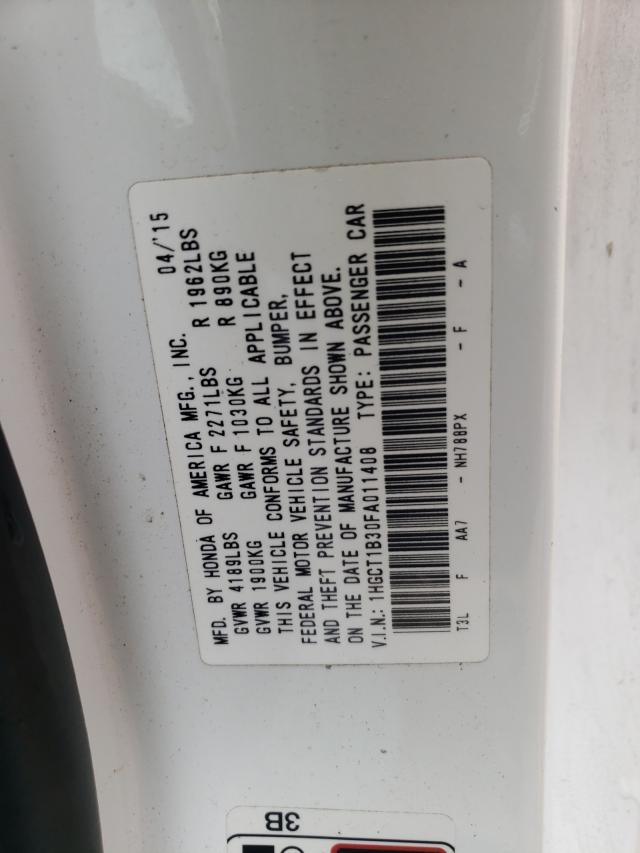 1HGCT1B30FA011408 Honda Accord Lx- 2015. Фото: 9