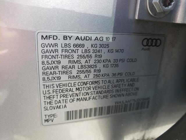 VIN WA1LAAF75JD018485 2018 Audi Q7, Premium Plus no.10