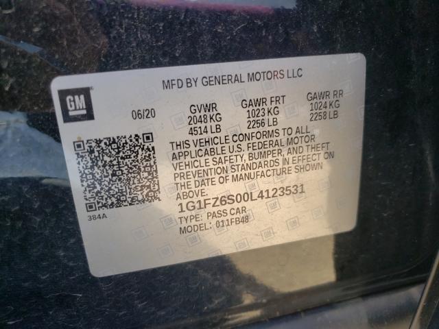 2020 CHEVROLET BOLT EV PR 1G1FZ6S00L4123531