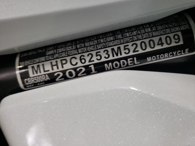 2021 HONDA CBR500 RA MLHPC6253M5200409