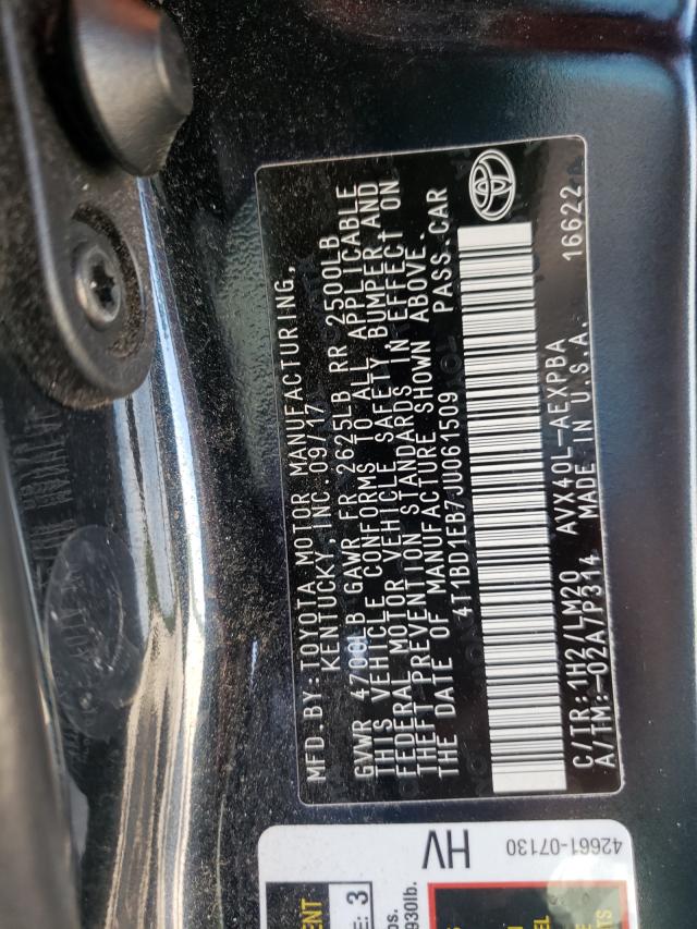 2018 TOYOTA AVALON HYB 4T1BD1EB7JU061509