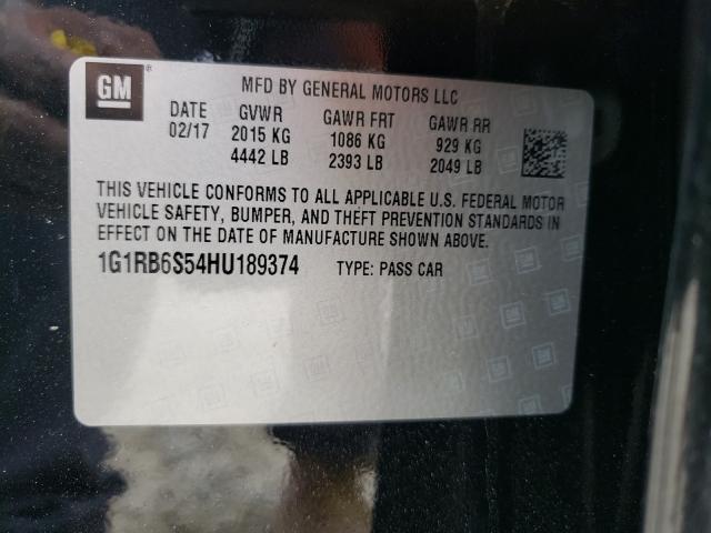2017 CHEVROLET VOLT PREMI 1G1RB6S54HU189374
