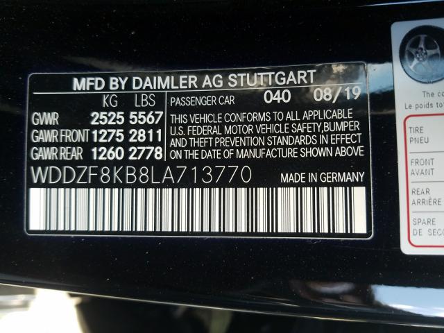 2020 MERCEDES-BENZ E 63 AMG-S WDDZF8KB8LA713770