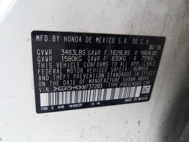 2019 HONDA FIT LX 3HGGK5H40KM737293
