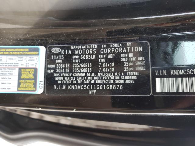 2016 KIA SEDONA EX KNDMC5C11G6168876