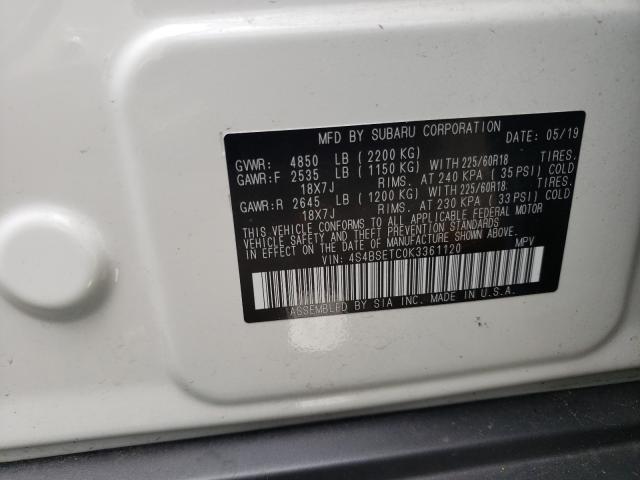 2019 SUBARU OUTBACK TO 4S4BSETC0K3361120