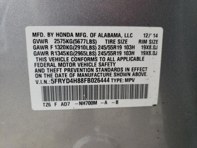 2015 ACURA MDX ADVANC 5FRYD4H88FB026444
