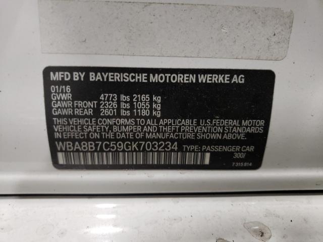 2016 BMW 340 XI WBA8B7C59GK703234
