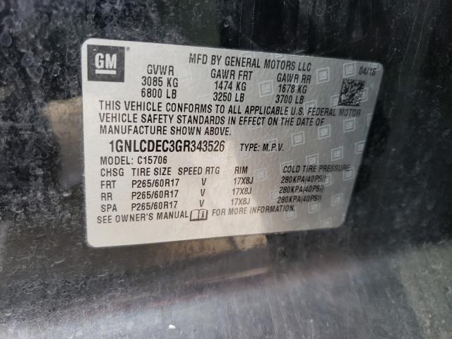 2016 CHEVROLET TAHOE POLI 1GNLCDEC3GR343526