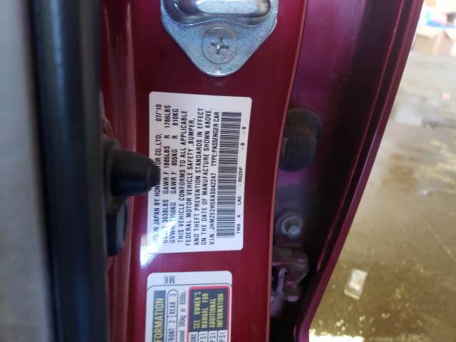 2010 HONDA INSIGHT LX JHMZE2H5XAS042247