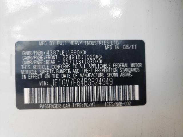 2011 SUBARU IMPREZA WR JF1GV7F64BG524949