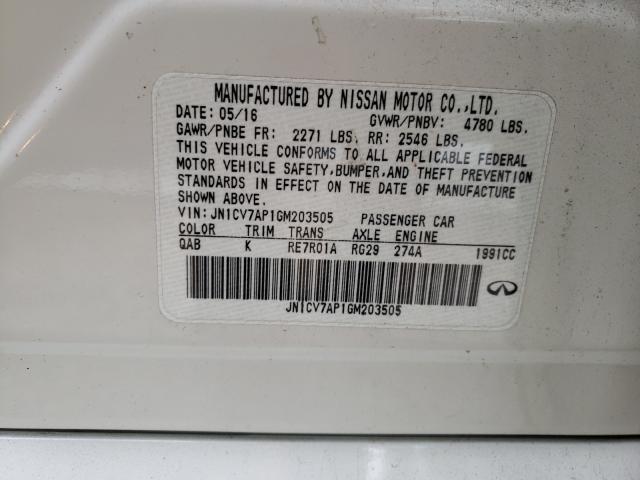 2016 INFINITI Q50 BASE/P JN1CV7AP1GM203505
