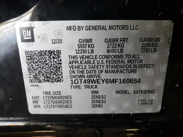 2021 GMC SIERRA K35 1GT49WEY6MF160654