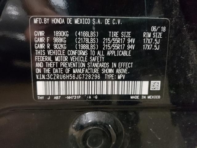 2018 HONDA HR-V AWD 3CZRU6H56JG728296