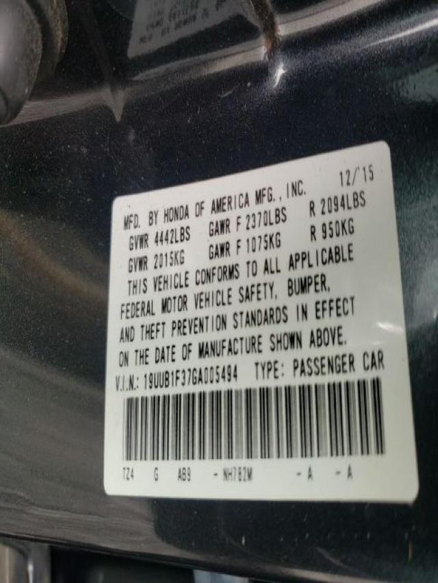 2016 ACURA TLX 19UUB1F37GA005494