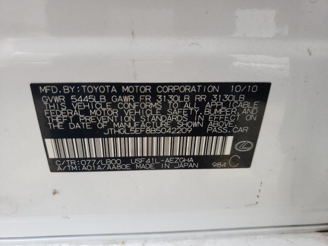 2011 LEXUS LS 460L JTHGL5EF8B5042209