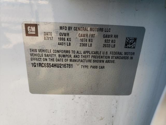 VIN 1G1RC6S54HU216781 2017 Chevrolet Volt, LT no.10