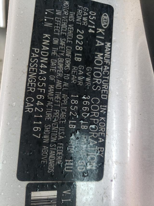 2015 KIA RIO EX KNADN4A35F6421167