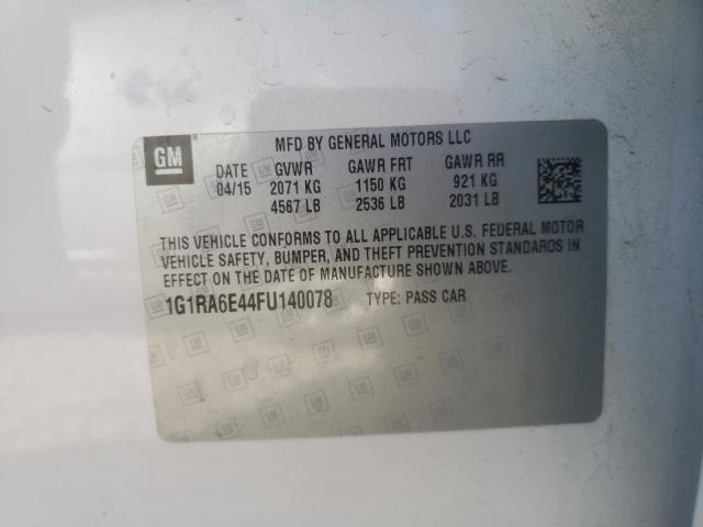 VIN 1G1RA6E44FU140078 2015 Chevrolet Volt no.10