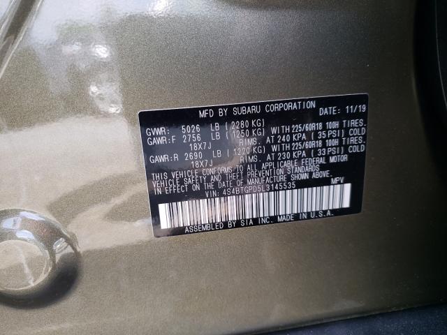 2020 SUBARU OUTBACK TO 4S4BTGPD5L3145535