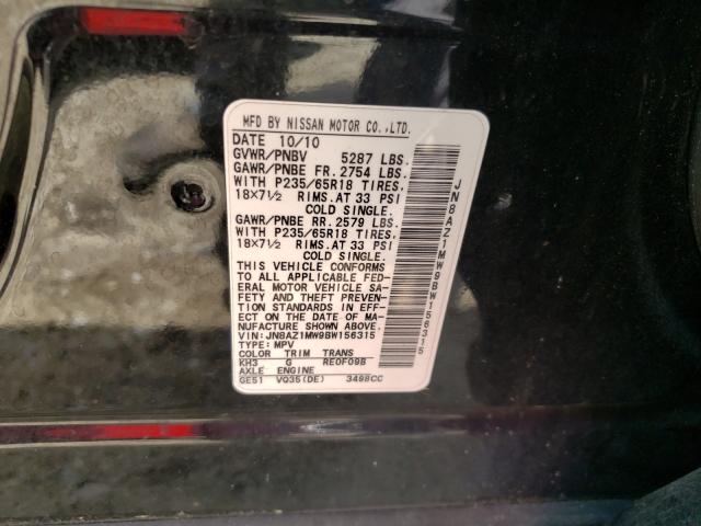 2011 NISSAN MURANO JN8AZ1MW9BW156315
