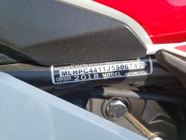 2018 HONDA CBR500 R MLHPC4411J5500749