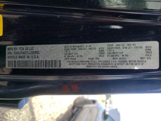 2020 JEEP GLADIATOR 1C6HJTAG1LL205883