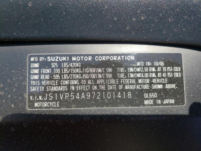 2007 SUZUKI DL650 JS1VP54A972101418
