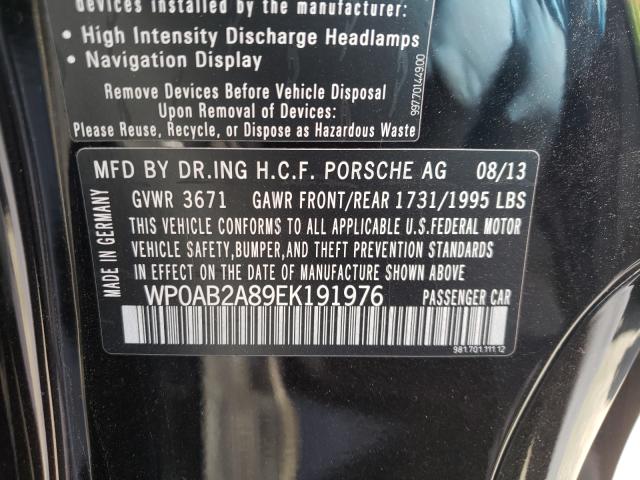 2014 PORSCHE CAYMAN S WP0AB2A89EK191976