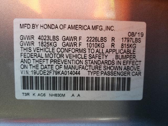 2019 ACURA ILX PREMIU 19UDE2F79KA014044