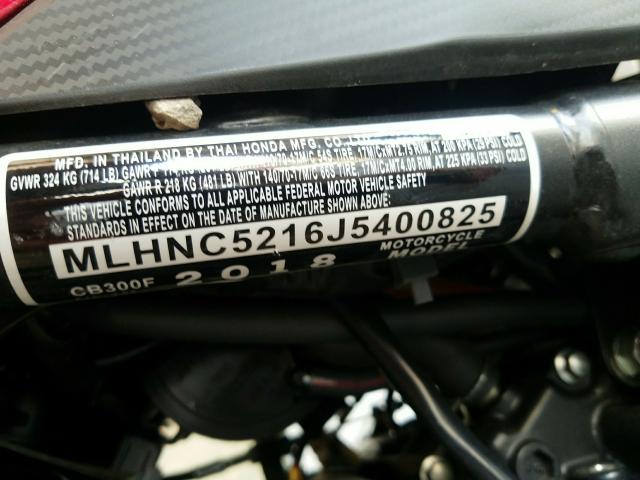 2018 HONDA CB300 F MLHNC5216J5400825