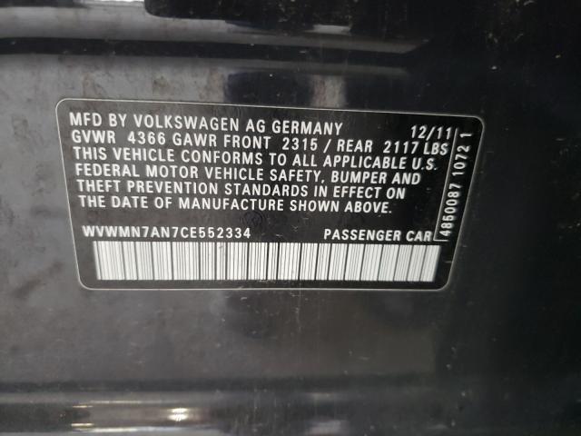 2012 VOLKSWAGEN CC WVWMN7AN7CE552334
