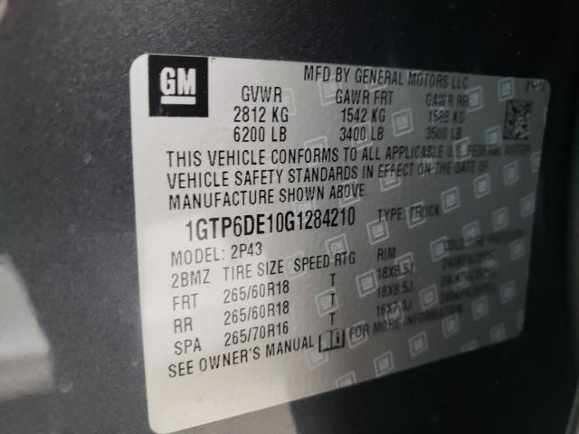 2016 GMC CANYON SLT 1GTP6DE10G1284210